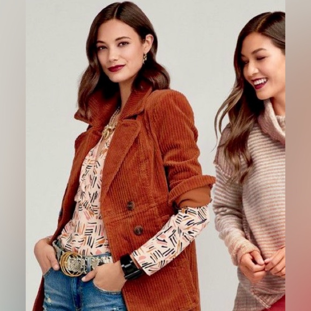 CAbi Women's Size Small Rust Corduroy Jacket